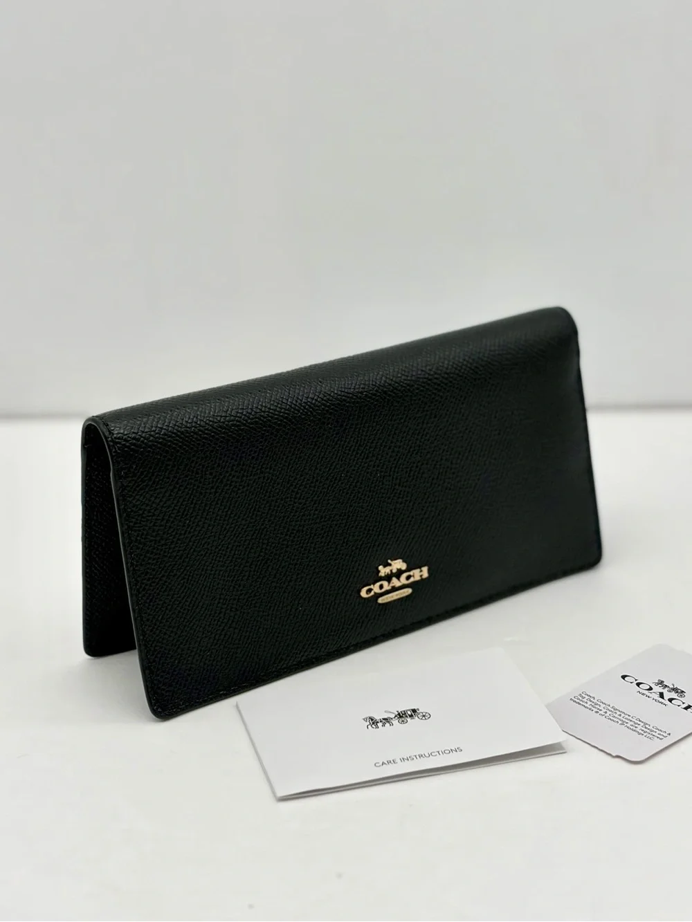 COACH Black Leather Bifold Wallet Black